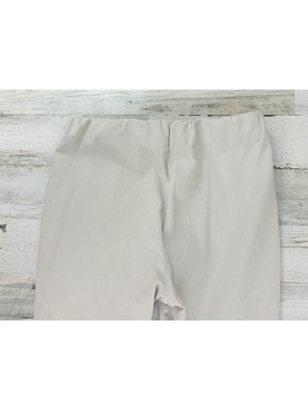 Ann Mashburn Faye Flare Cropped Pants Womens M Khaki Stretch Pants Natural - Picture 9 of 14